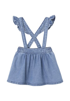 MIT VERSTELLBAREN TRÄGER UND VOLANTS  - Mini skirt - blue stone