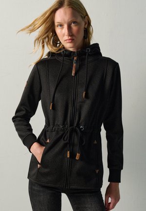 Koroshi, SUDADERA ABIERTA CON CAPUCHA ESTAMPADA - Zip-up sweatshirt - black