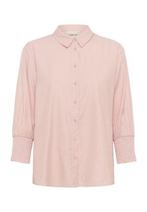 Kere roosa nööpidega särk krae ja elastsete varrukatega, sujuva tekstuuriga. Omab viit nööpauk ja on lõdva istuvusega.