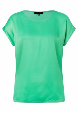 Lichtgroene blouse met korte mouwen, een ronde halslijn en een iets losse pasvorm, maat 36.
