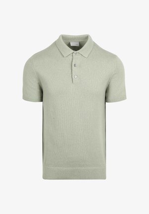 Lichtgroene polo met korte mouwen, gemaakt van een getextureerde gebreide stof. Kenmerkt zich door een klassieke kraag, een drie-knopen sluiting en een geribde zoom.