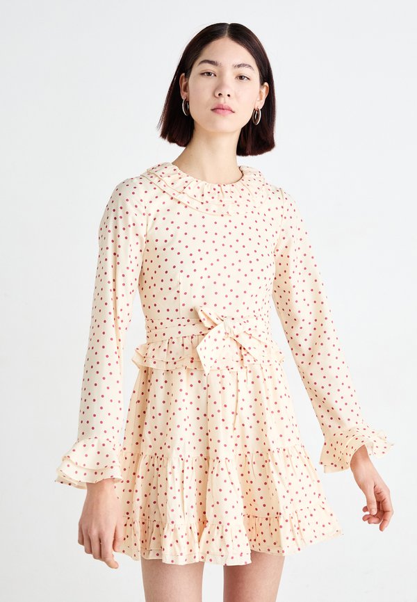 BETTA RUFFLE MINI DRESS - Day dress - cream