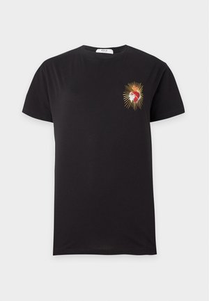 Replay, HEART FLAME PRINT - Μπλουζάκι με στάμπα - black