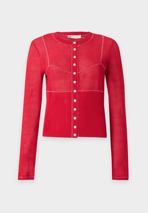 Tory Burch CARDIGAN - Strickjacke - bright red/white