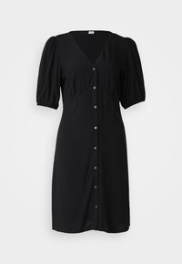V BUTTON FRONT DRESS - Abito a camicia - black