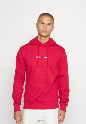 Tommy Jeans STRAIGHT LOGO - Kapuzenpullover - deep crimson