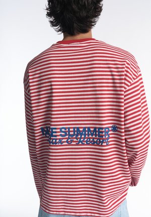 PULL&BEAR STWD STRIPED - T-SHIRT - T-shirt à manches longues - red