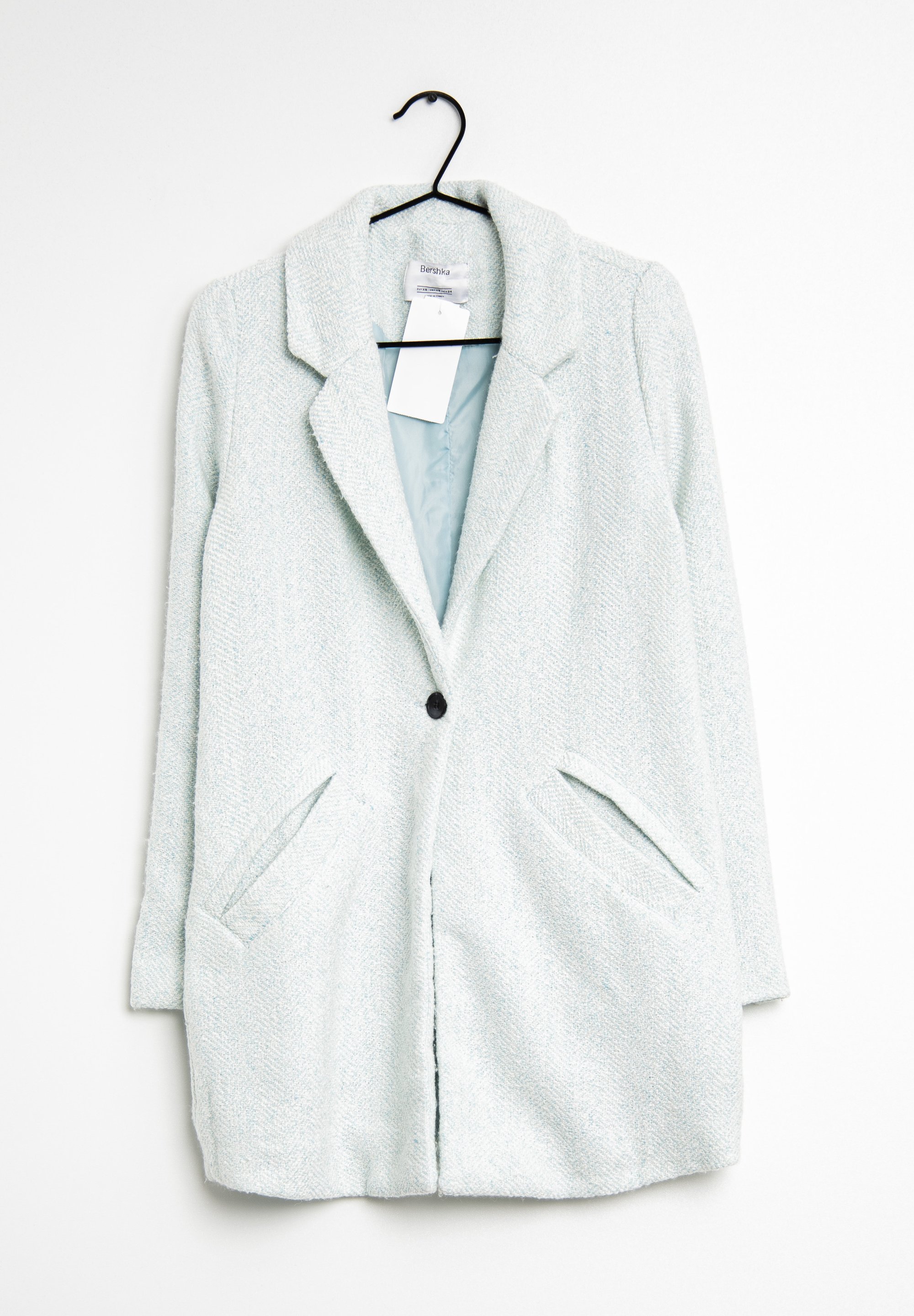 Bershka Halflange jas blue/blauw (Pre-owned)