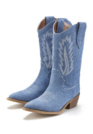 Cowboy- / bikerstøvler - blue denim