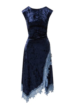 Adrianna Papell, VELVET AND LACE MIDI DRESS - Cocktailkleid/festliches Kleid - navy peony