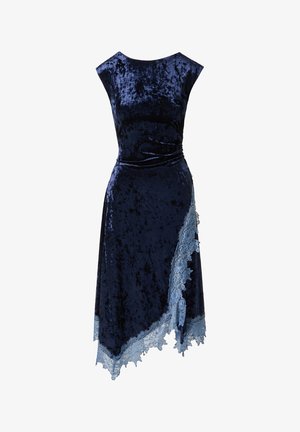 Adrianna Papell, VELVET AND LACE MIDI DRESS - Robe de soirée - navy peony
