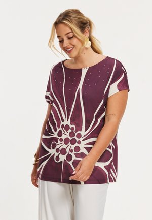 MIT DRUCK - T-shirt imprimé - dunkelrot