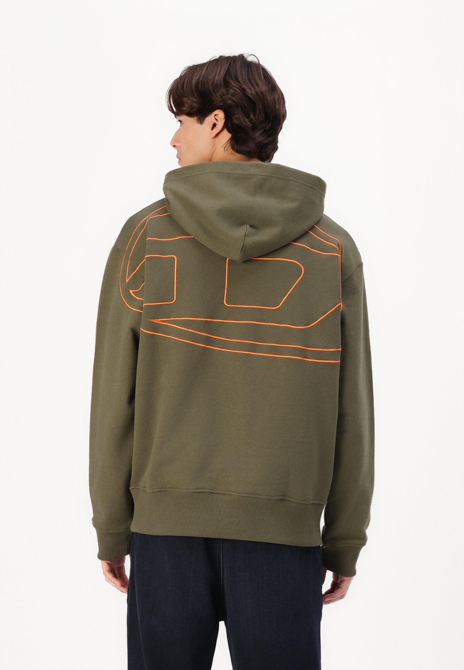 Diesel MACS HOOD MEGOVAL - Hoodie - olive - Zalando.co.uk