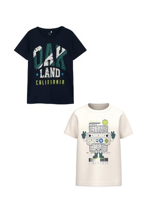 REGULAR FIT  SET - Print T-shirt - weiß dunkelblau