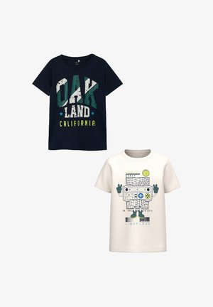 Name it, REGULAR FIT SET - Print T-shirt - weiß dunkelblau