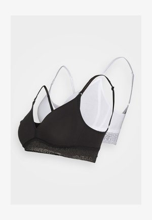 PETITE FLEUR NURSING BRA 2 PACK - Kolmnurklõikega rinnahoidja - white/black