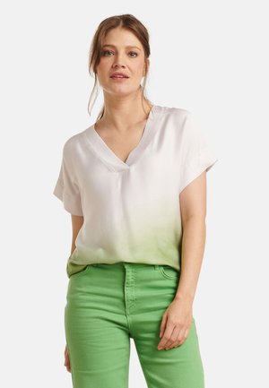 Smashed Lemon Print T-shirt - off white/light green
