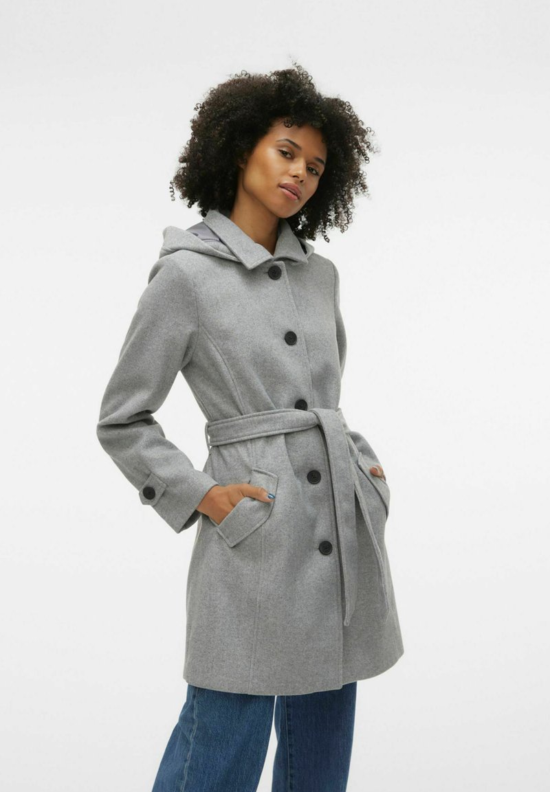 Vero Moda VS VINCE CHELSEA EXC - Trench - light grey melange/gris ...