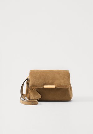 MOSCHINO METAL PLAQUE - Umhängetasche - beige