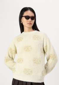 VILA VIFLAKE CHRISTMAS - Maglione - cloud dancer/gold