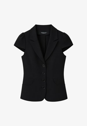 Stradivarius, SHORT SLEEVE POCKET SHIRT - Skjortebluser - black