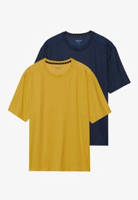 2 PACK - T-shirt básica - dark blue/mustard yellow