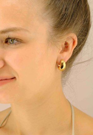 MUAU Schmuck CREOLEN SCHARNIER BOMBIERT 19X15MM - Orecchini - gelbgoldfarben