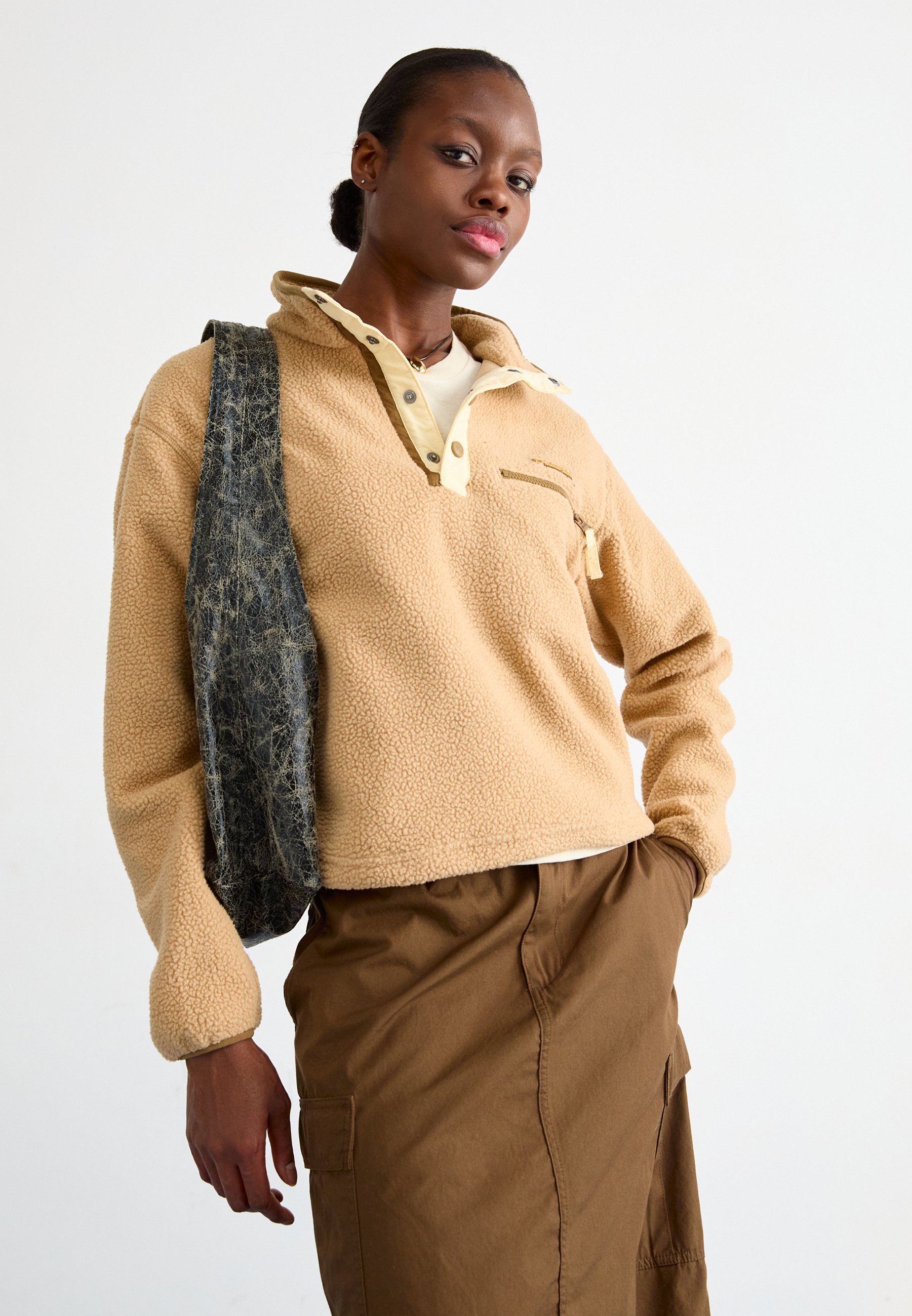 Columbia HELVETIA CROPPED HALF SNAP - Fleece jumper - canoe/beige