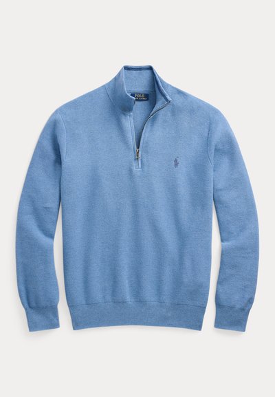 Polo Ralph Lauren KNIT COTTON QUARTER ZIP JUMPER - Pulóver - lake heather