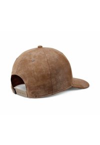 Brown fabric cap with a curved brim, adjustable snapback closure, and tonal stitching. Soft texture with ventilation holes on the sides.