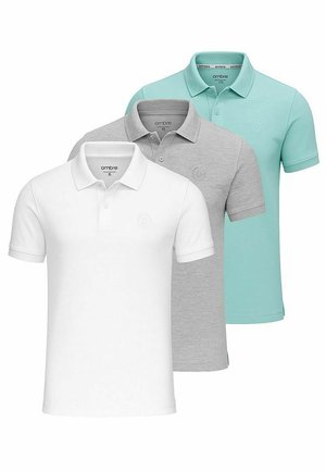 SET OF 3 - Poloshirts - white mint grey