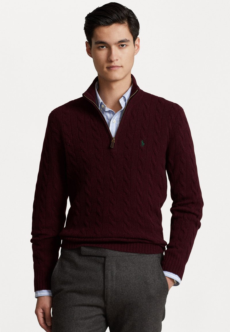 Polo Ralph Lauren CABLE-KNIT WOOL-CASHMERE JUMPER - Jumper - aged wine heather