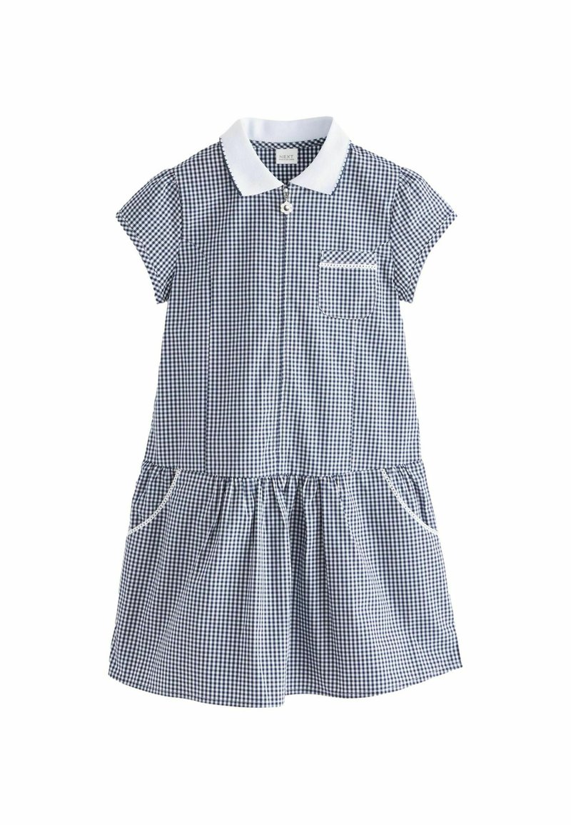 Next RICH SCHOOL GINGHAM ZIP - Freizeitkleid - navy blue