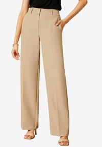 HIGH WAIST WIDE - Broek - camel
