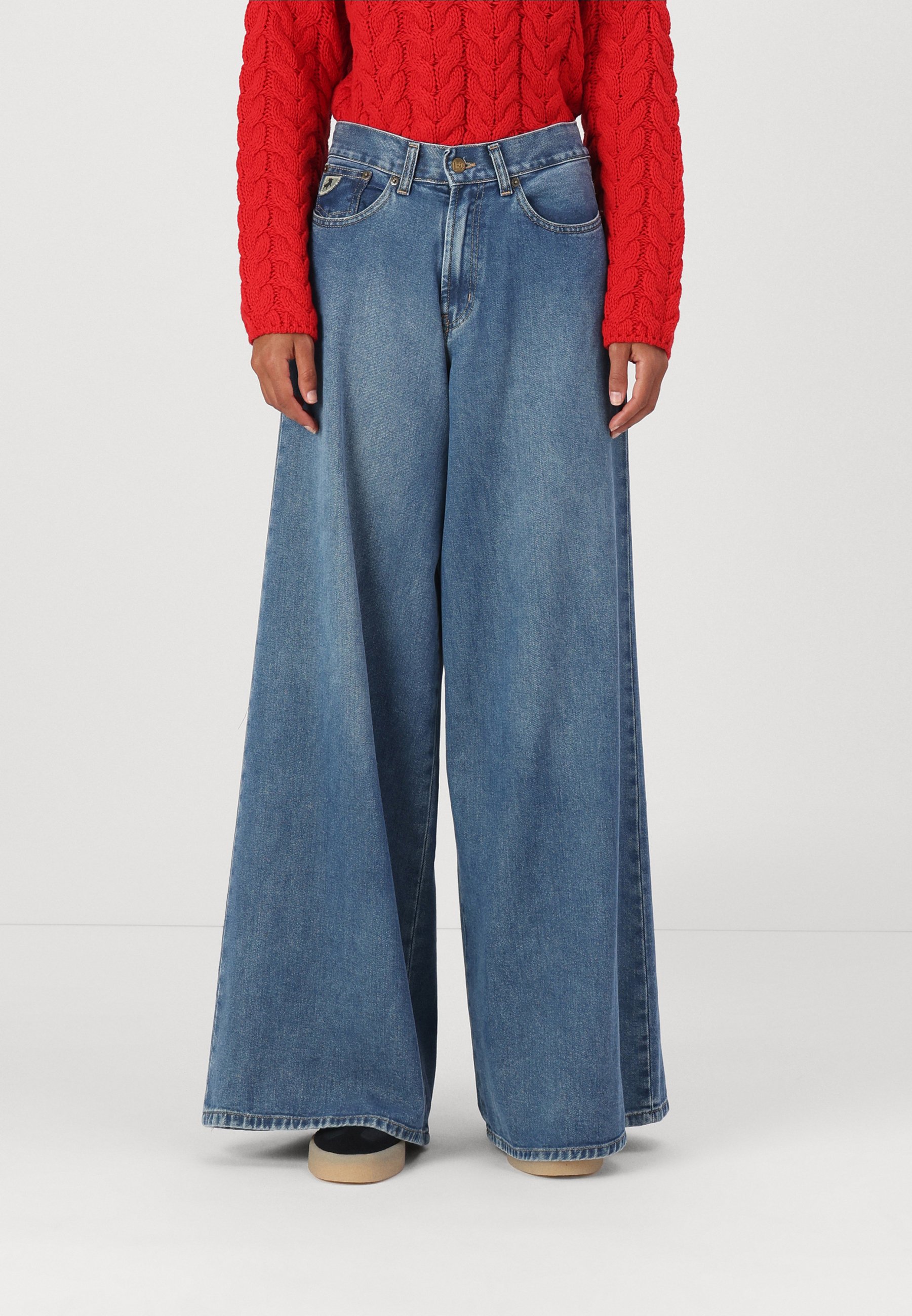 LOIS Jeans MARLENE - Wide Leg - dark stone/dark-blue denim