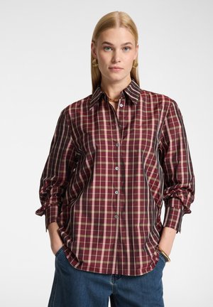 Elena Mirò, CAMICIA CHECK - Chemisier - bordeaux