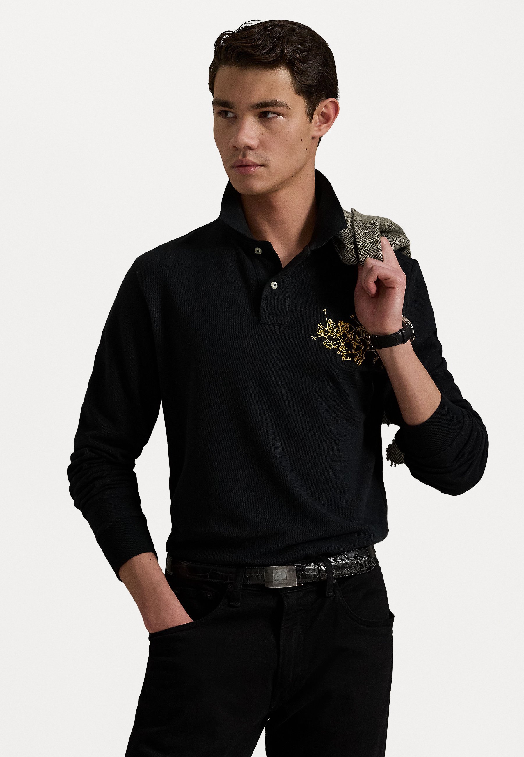 トップス KDG POLO LS SHIRT BLACK Polo Ralph Lauren LONG SLEEVE - Polo shirt - black - Zalando.ie