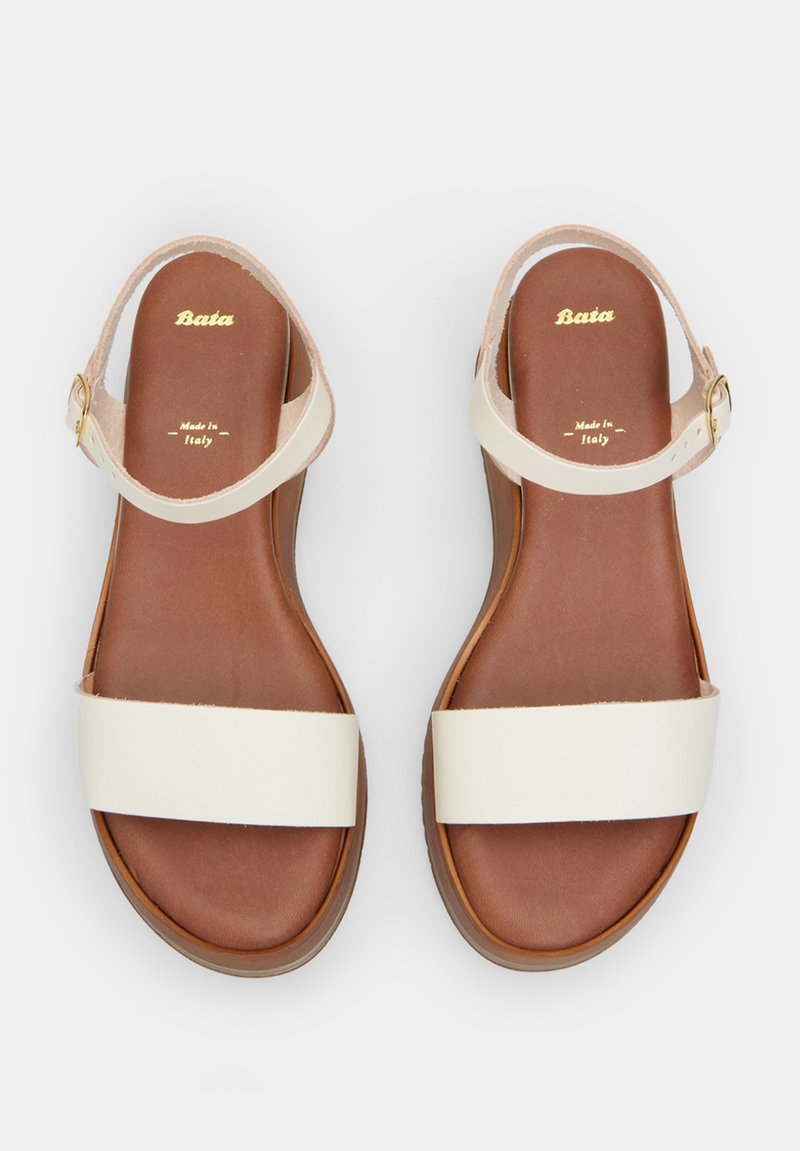 Sandalo da donna con zeppa 8 cm , Beige, 7611114