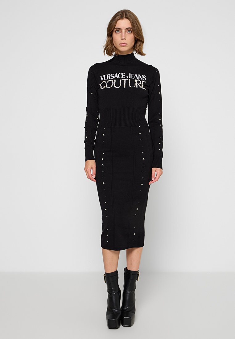 Versace Jeans Couture Gebreide jurk zwart