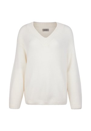 ULTRASOFT V NECK - Stickad tröja - White