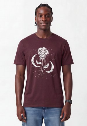 watapparel, ROSE UND MOND UNISEX - T-shirt imprimé - red brown