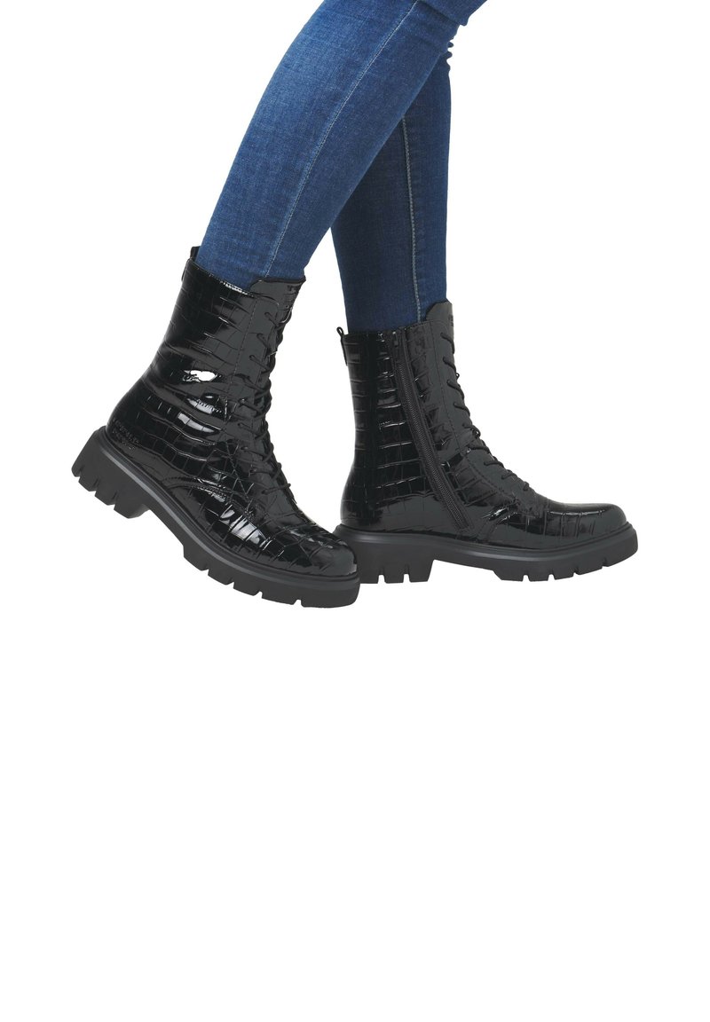 Remonte Bottines à plateau - glanzschwarz