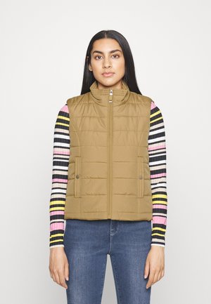 Vero Moda Petite VMSIMONE SHORT WAISTCOAT - Colete - tigers eye