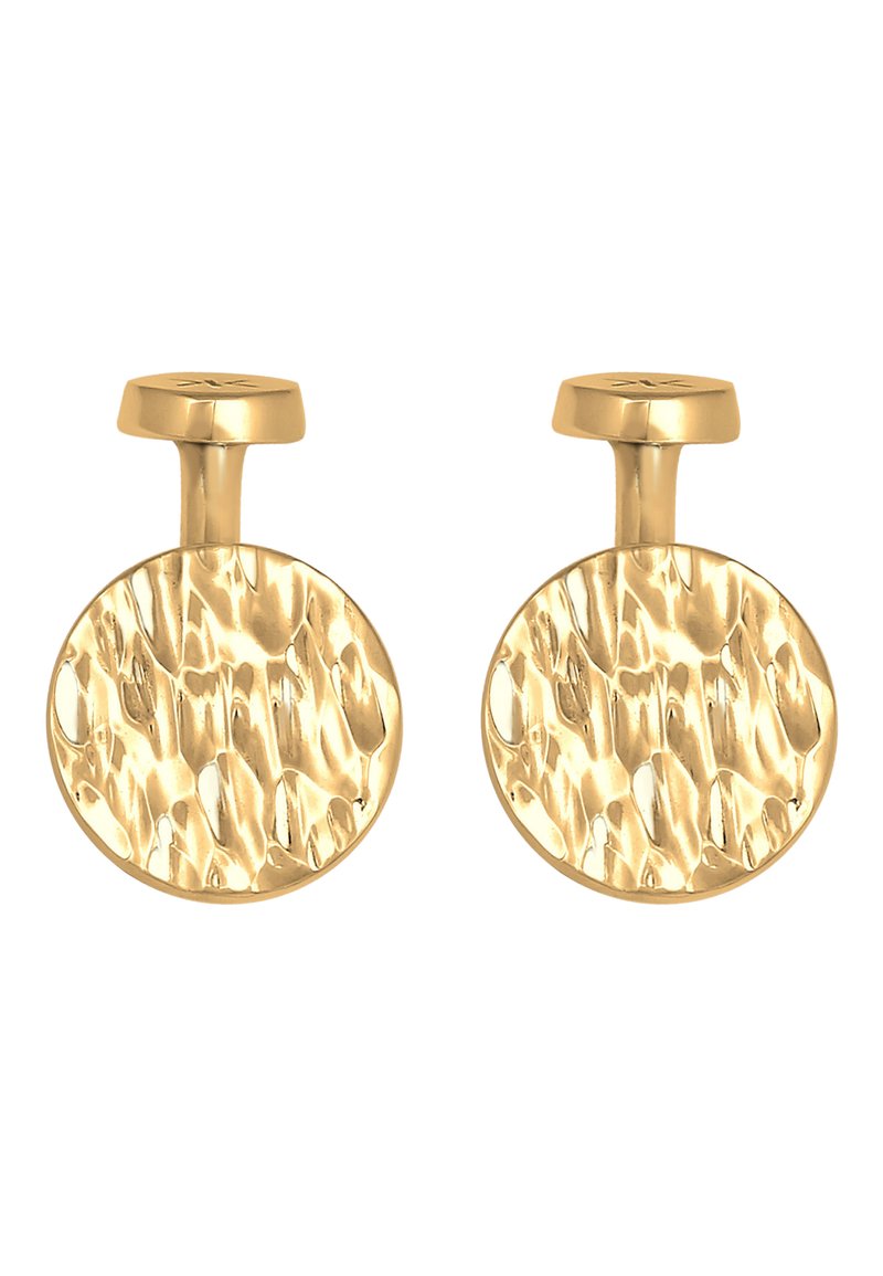 Paire De Boutons De Manchette Vintage Motif Moto / Motard - Doré - Occasion Très Bon État