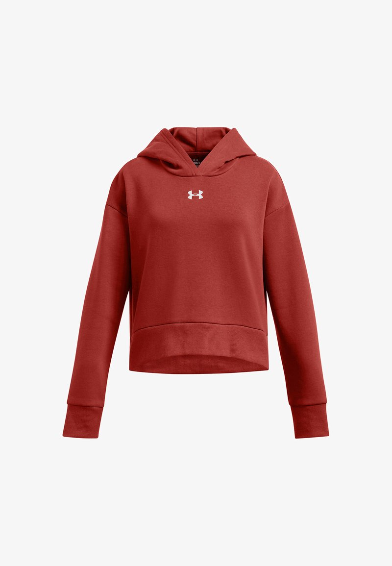 Under Armour RIVAL CROP - Mikina s kapucí - earthen orange