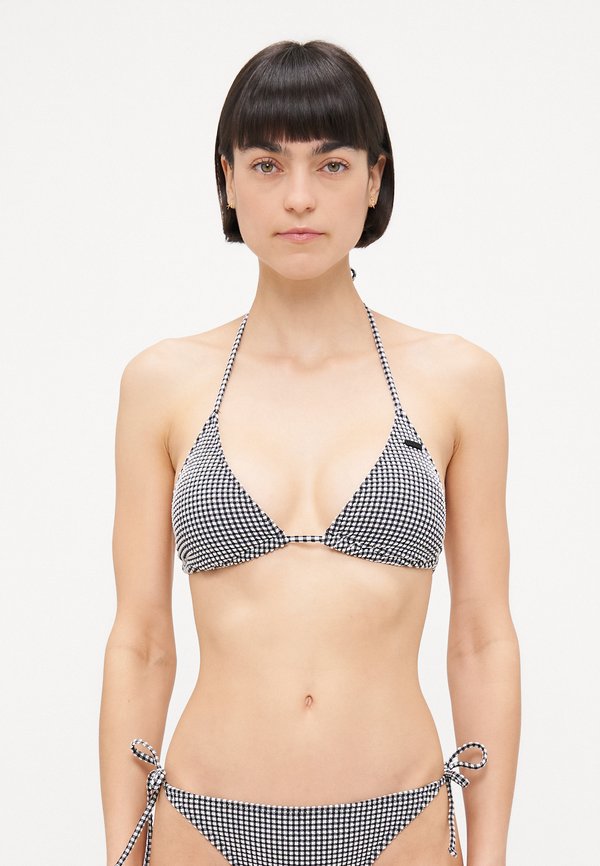 GINGHAM TIKI - Bikini top - anthracite