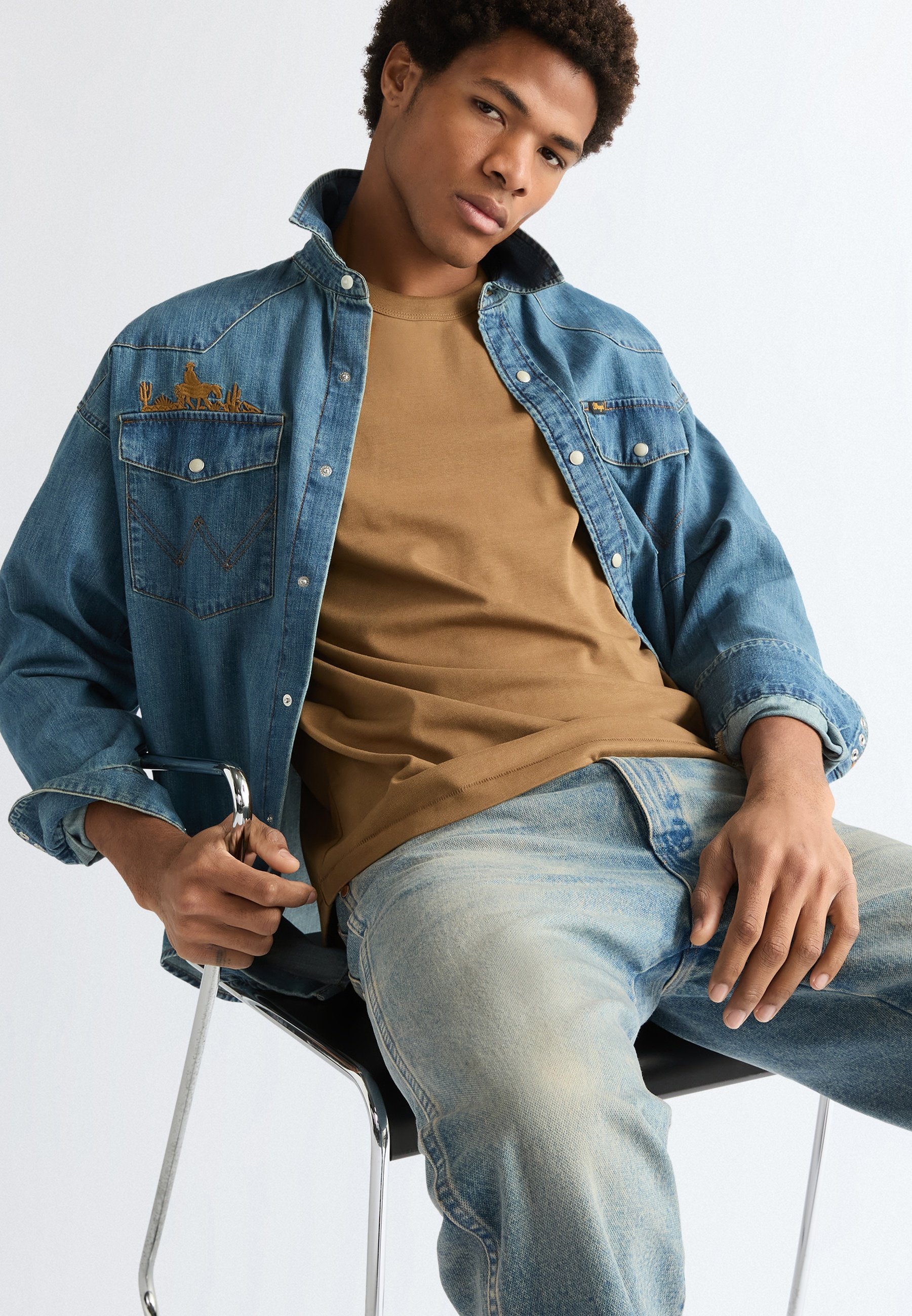 Wrangler WESTERN - Shirt - trail blazer/blue denim - Zalando.ie