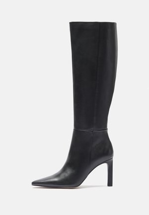 High heeled boots - black