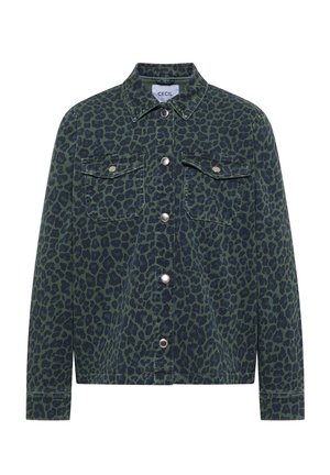 Cecil, DENIM OVERSHIRT MIT LEO-MUSTER - Veste en jean - dried olive green