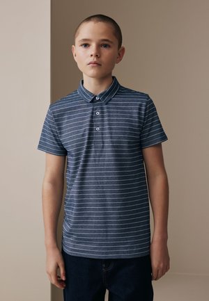 Next, REGULAR FIT - SHORT SLEEVE JERSEY POLO SHIRT  . - Poloshirt - navy white stripe
